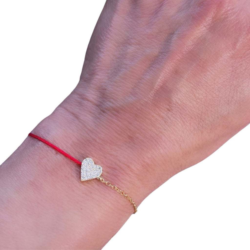 Suzy Heart Diamond CZ Fortune Red Bracelet
