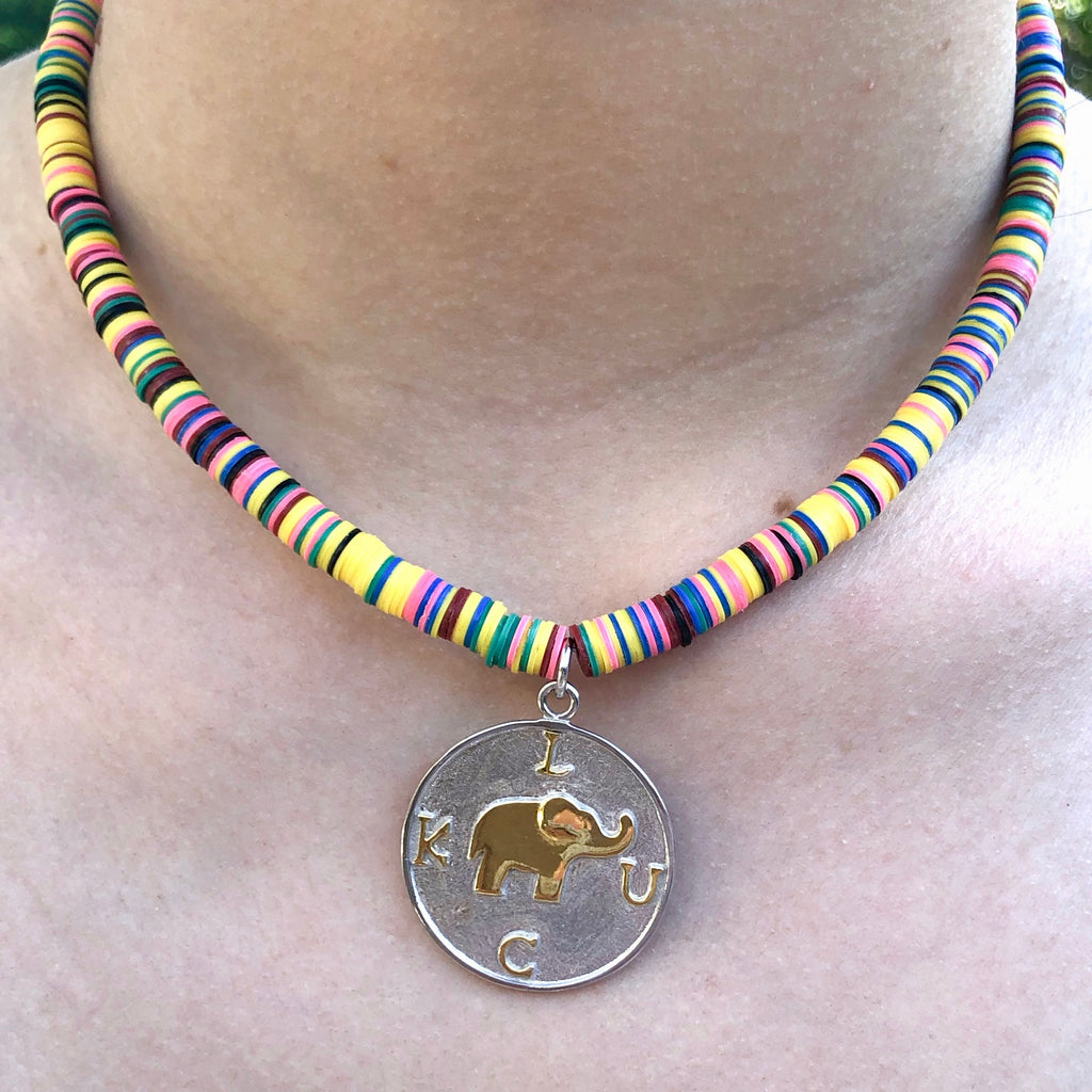 Shelby LUCK/Elephant on Rainbow Necklace
