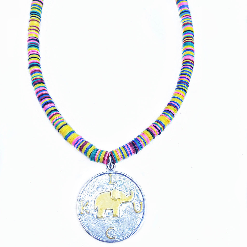 Shelby LUCK/Elephant on Rainbow Necklace